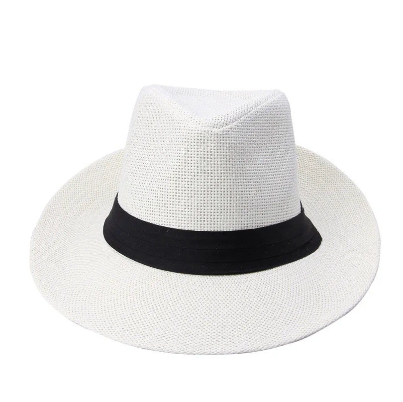 Straw Panama Hat – Classic Fedora Style With Black Band