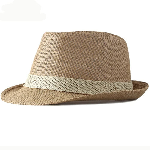 Straw Hat – Trilby Style With Contrasting Band