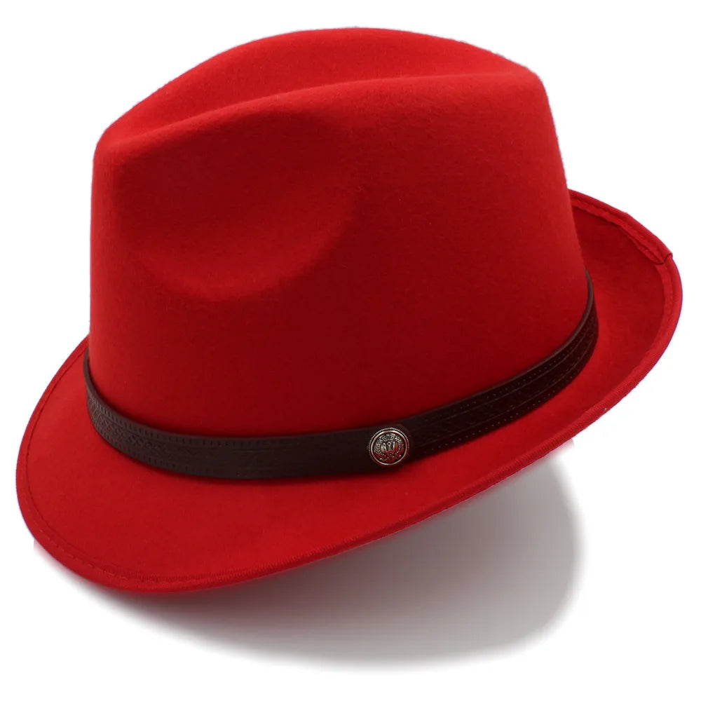 Classic Wool Trilby Hat – Slim Band with Decorative Button
