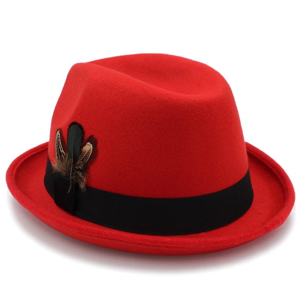 Trilby Fedora Wool Hat – Classic Style With Feather Accent