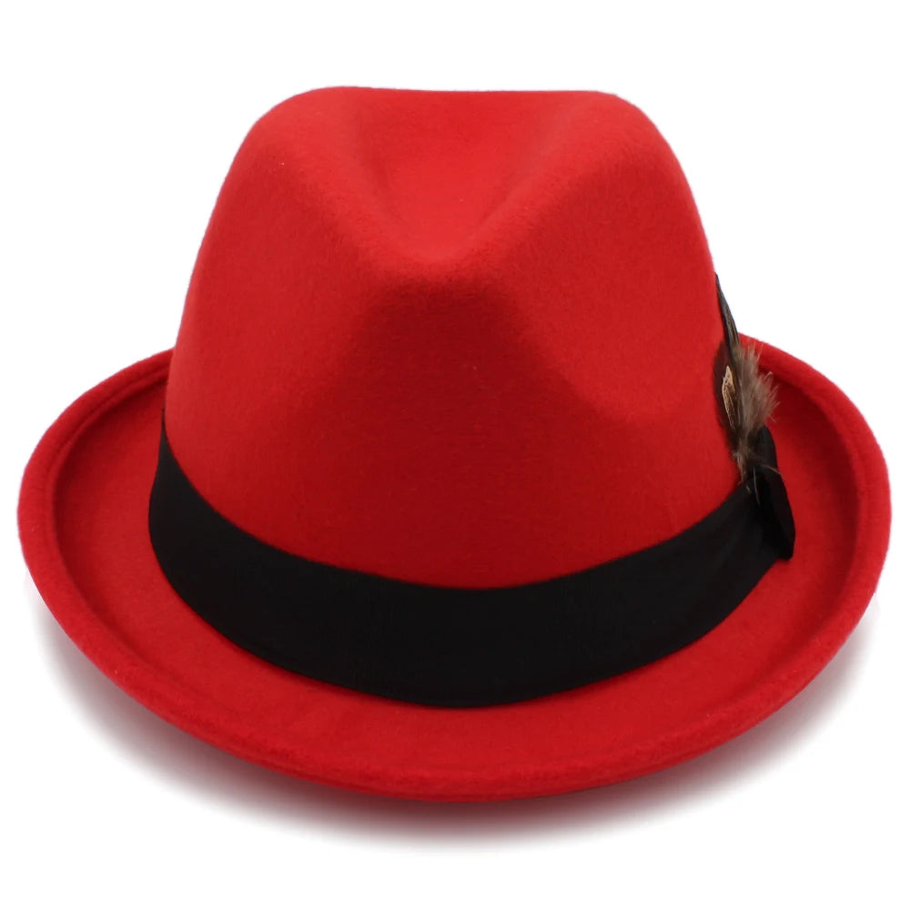 Trilby Fedora Wool Hat – Classic Style With Feather Accent
