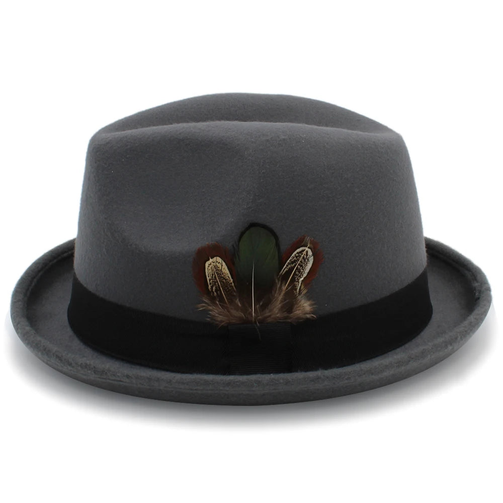 Trilby Fedora Wool Hat – Classic Style With Feather Accent