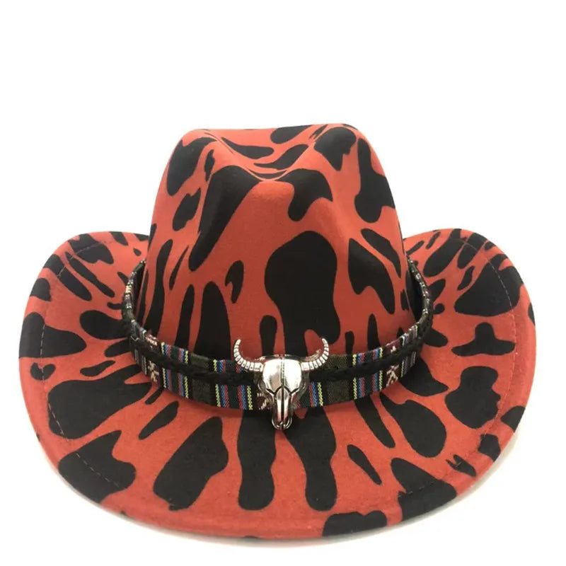 Cowboy Hat – Wild Cow Print With Western Bull Badge