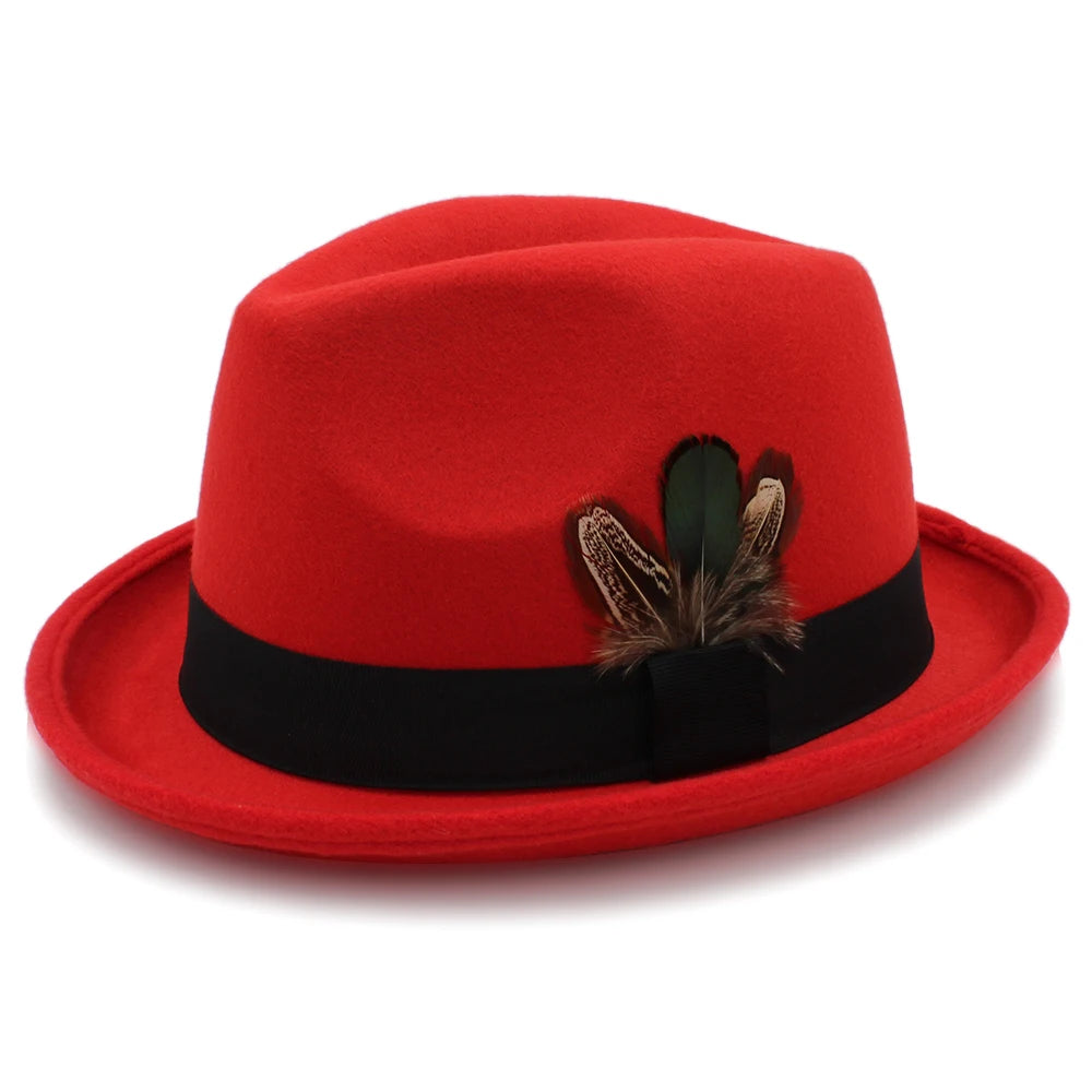 Trilby Fedora Wool Hat – Classic Style With Feather Accent