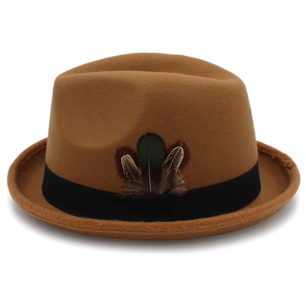 Trilby Fedora Wool Hat – Classic Style With Feather Accent