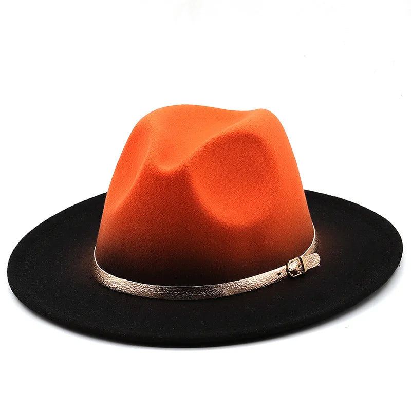 Fedora Hat – Gradient Effect with Gold Belt