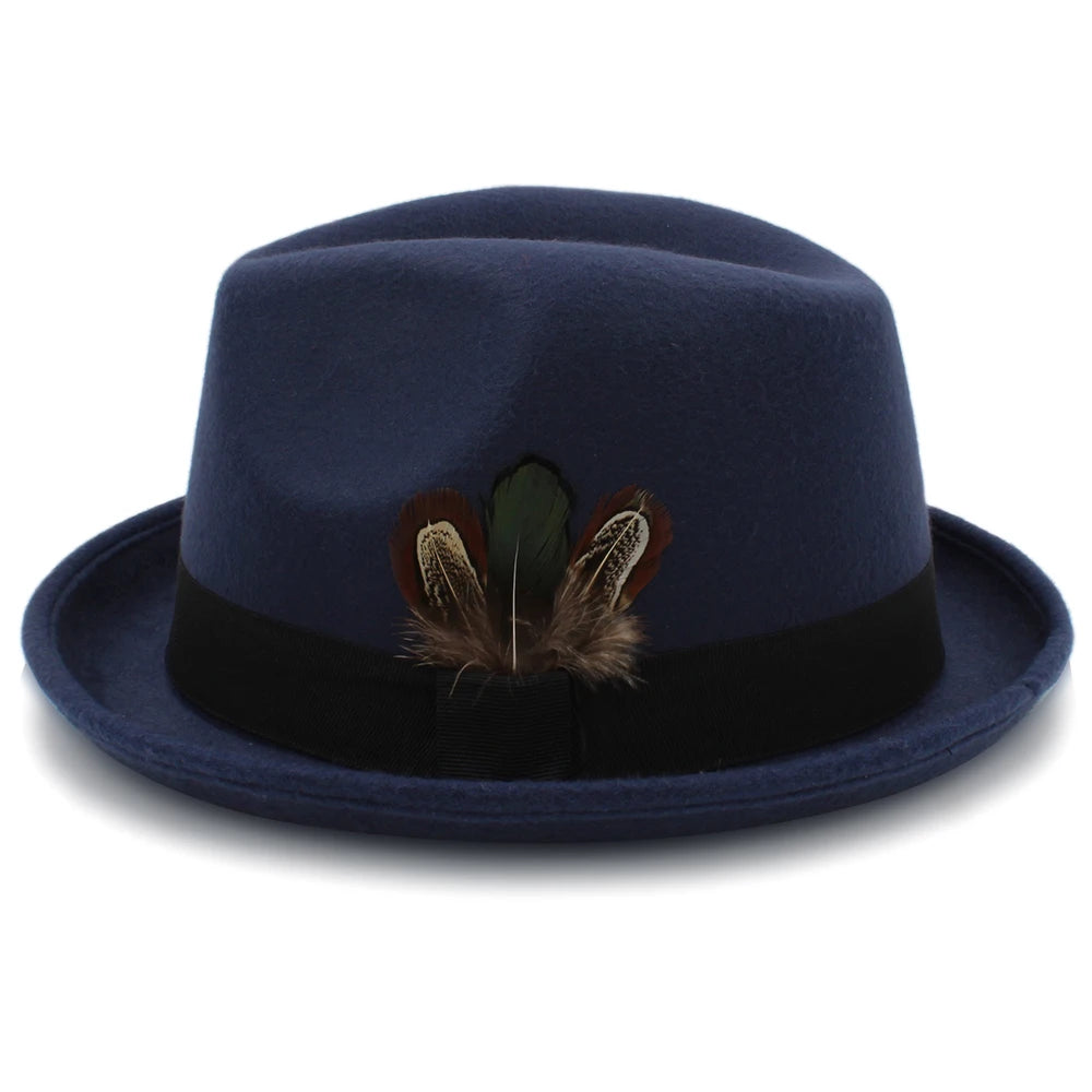 Trilby Fedora Wool Hat – Classic Style With Feather Accent
