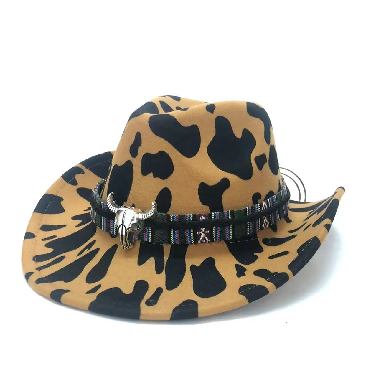 Cowboy Hat – Wild Cow Print With Western Bull Badge