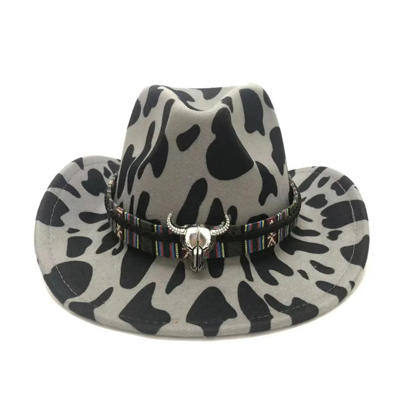 Cowboy Hat – Wild Cow Print With Western Bull Badge