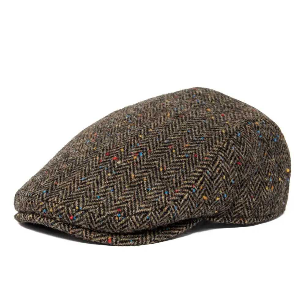 Flat Cap – Wool Herringbone With Timeless Silhouette
