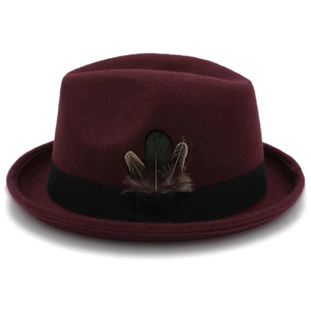 Trilby Fedora Wool Hat – Classic Style With Feather Accent