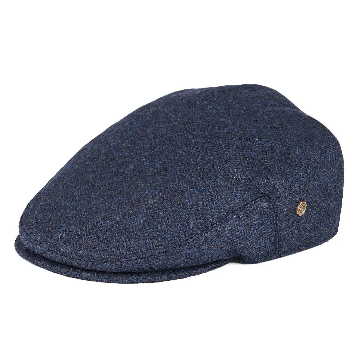Flat Cap – Herringbone Wool Blend With Vintage Texture