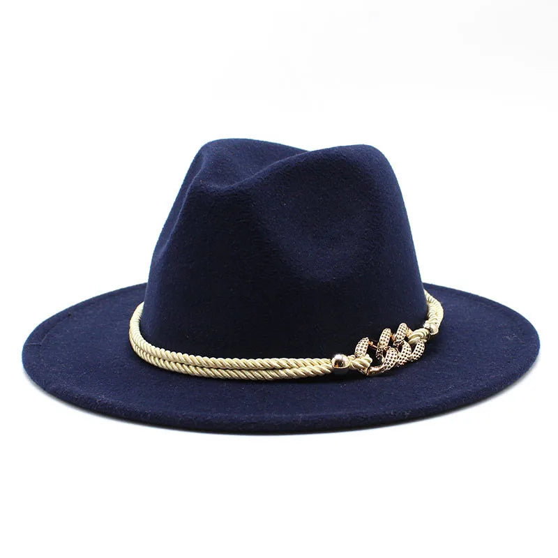 Fedora Hat – Rope Band With Chain Accent