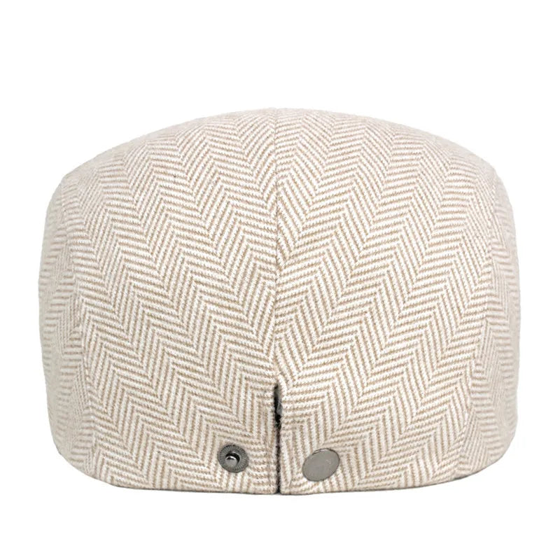 Flat Cap – Men’s Herringbone Cotton Design