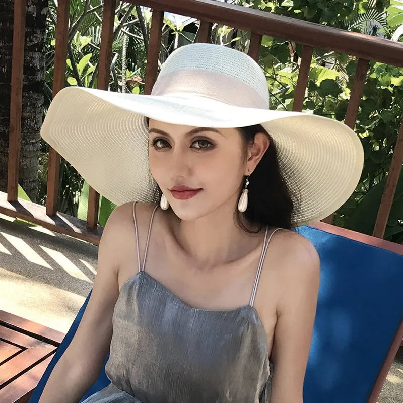 Straw Hat – Wide Brim With Elegant Bow Tie