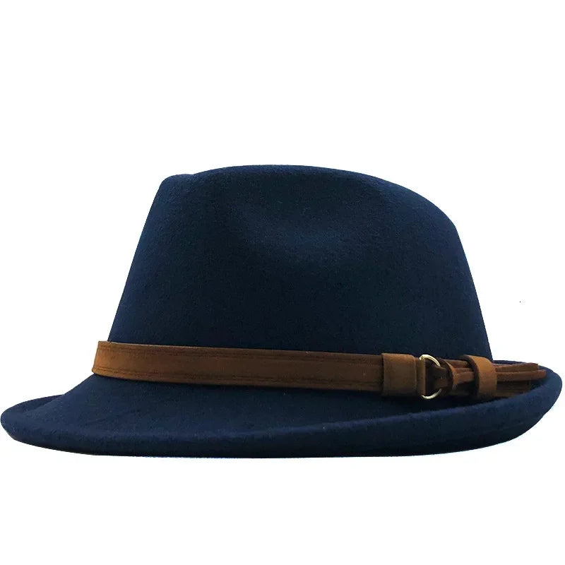 Fedora Trilby Hat – Soft Wool Design With Buckle Leather Band