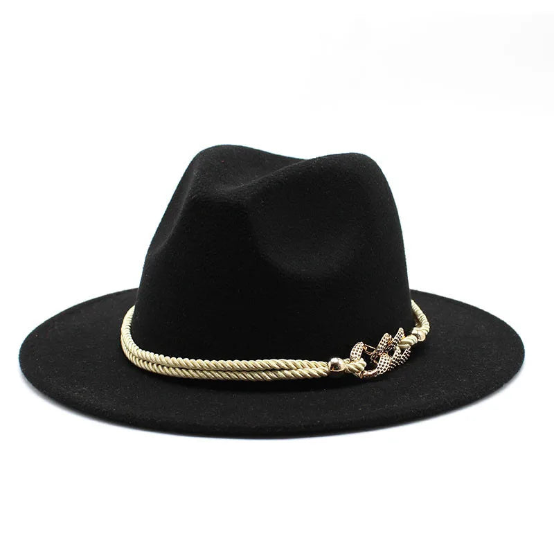 Fedora Hat – Rope Band With Chain Accent