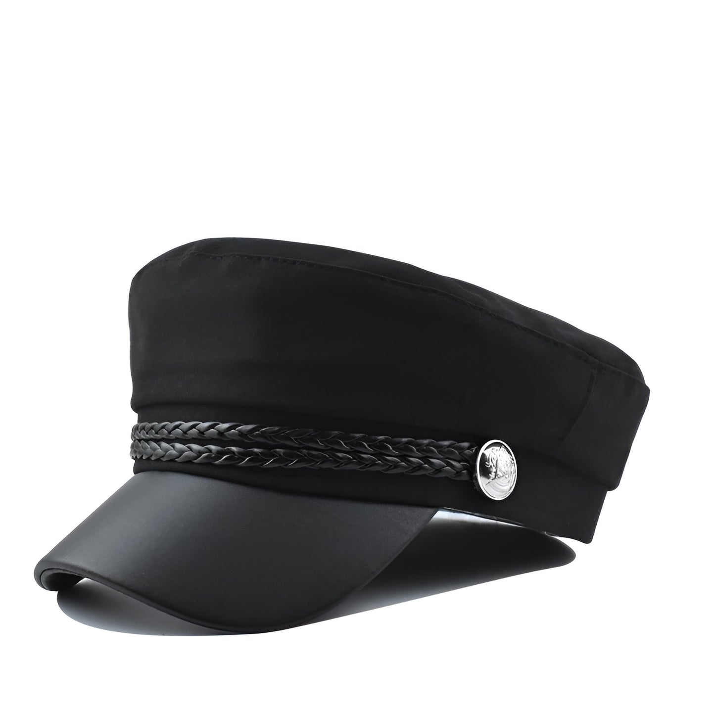 Braided Wool Sailor Cap – Structured Feminine Design With Braided Trim