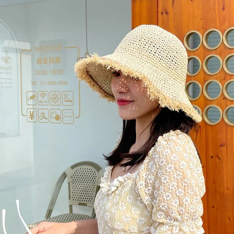 Straw Hat – Soft Weave With Wide Floppy Brim For Beach Days