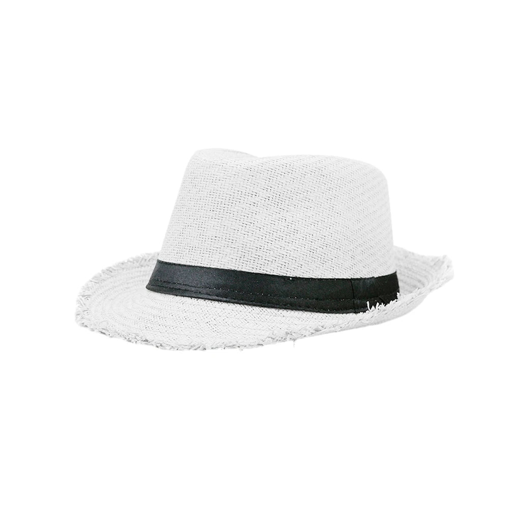 Trilby Straw Hat – Frayed Brim Summer Style