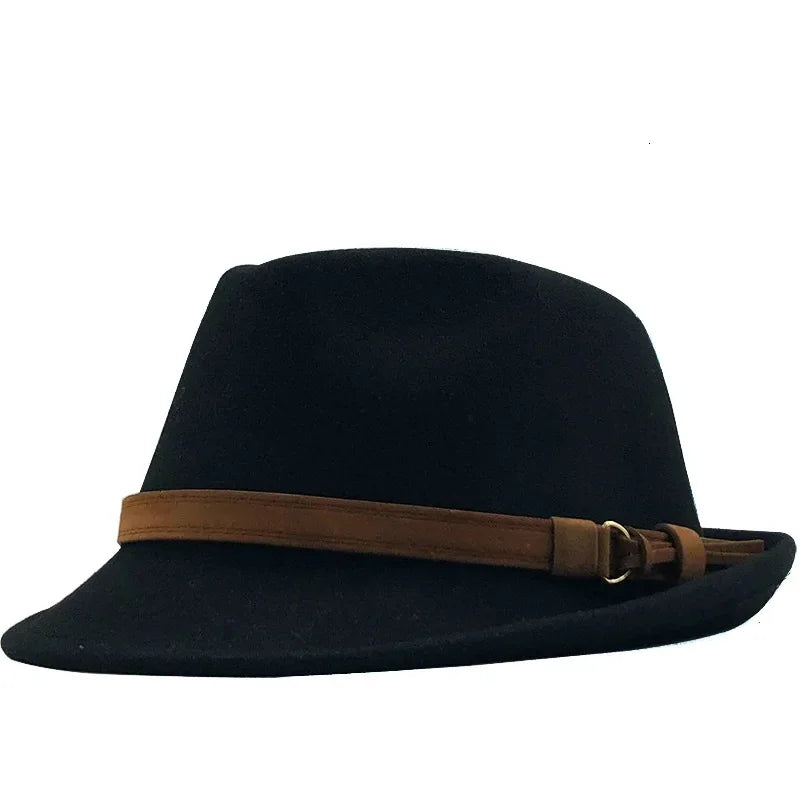 Fedora Trilby Hat – Soft Wool Design With Buckle Leather Band