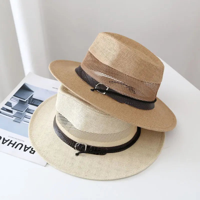 Panama Hat – Breathable Mesh Band & Chin Strap
