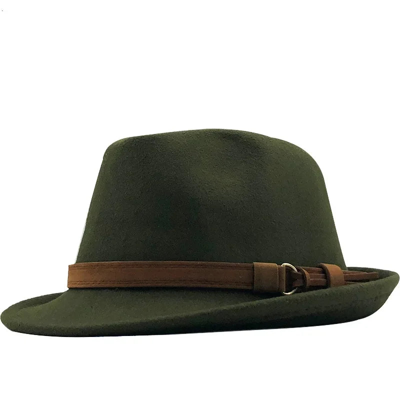 Fedora Trilby Hat – Soft Wool Design With Buckle Leather Band