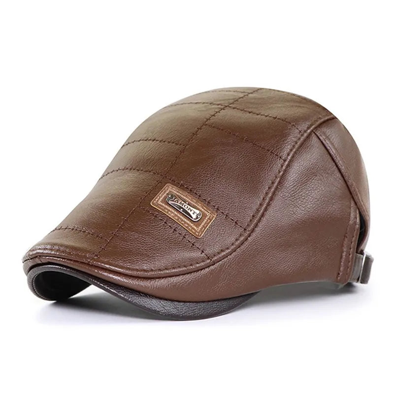 Classic Men’s Leather Flat Cap