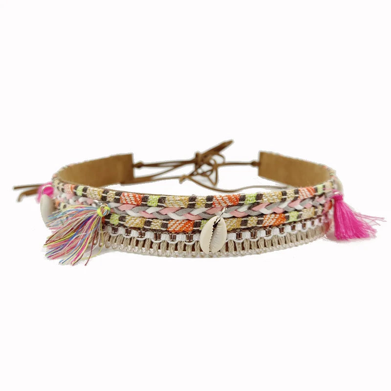 Fedora Hat – Bohemian Shell & Tassel Band