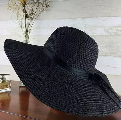 Straw Hat – Wide Brim With Ribbon Bow For Chic Summer Looks