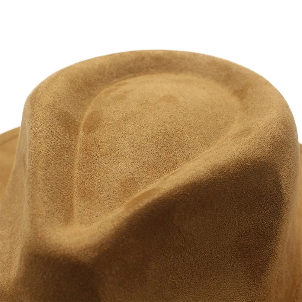 Cowboy Hat Suede With Bull Head Decor