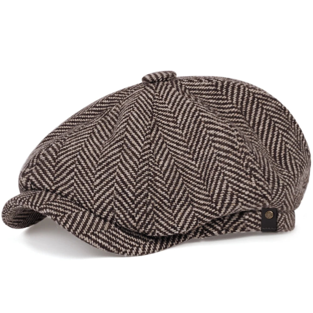 Newsboy Cap – Herringbone Pattern And Urban Flair