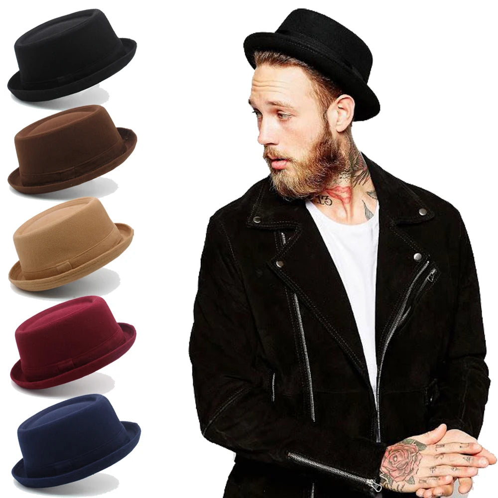 Pork Pie Hat – Wool Blend Casual Style