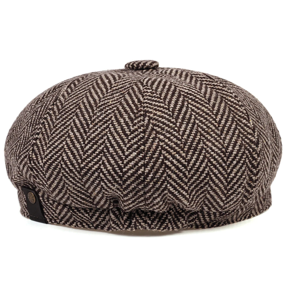 Newsboy Cap – Herringbone Pattern And Urban Flair