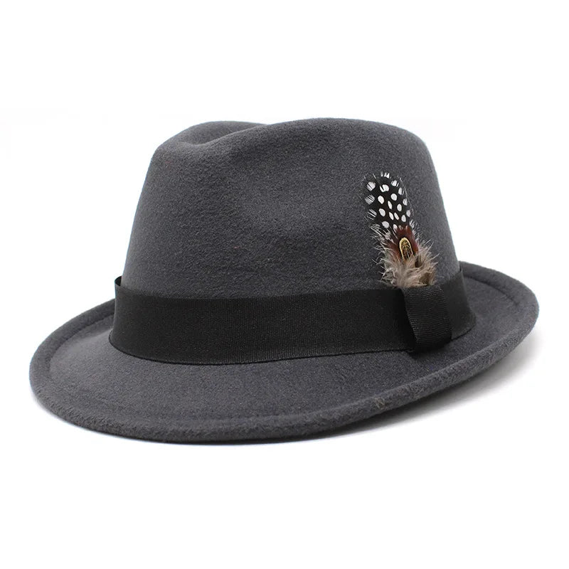Classic Fedora Trilby Hat with Feather Accent