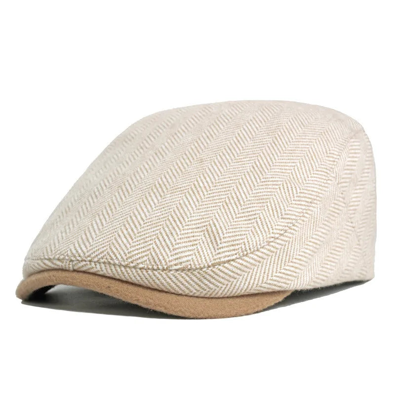 Flat Cap – Men’s Herringbone Cotton Design