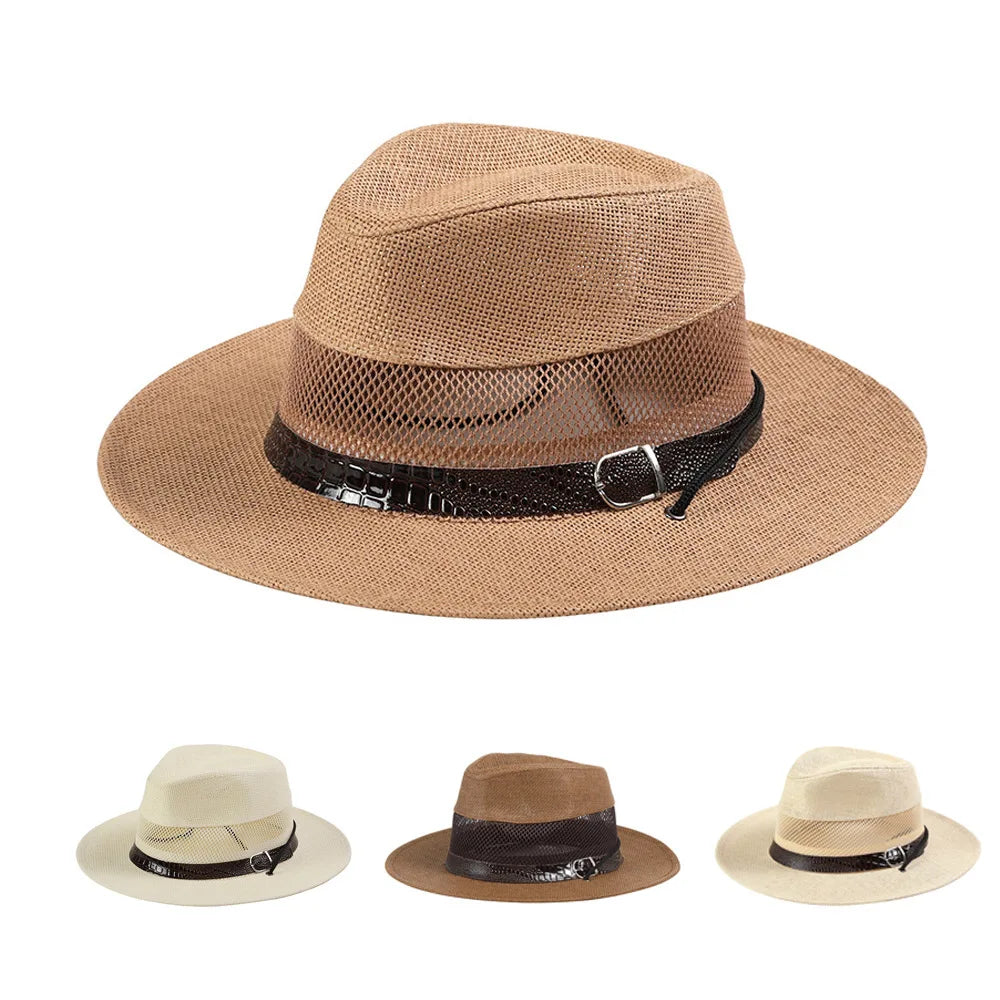 Panama Hat – Breathable Mesh Band & Chin Strap