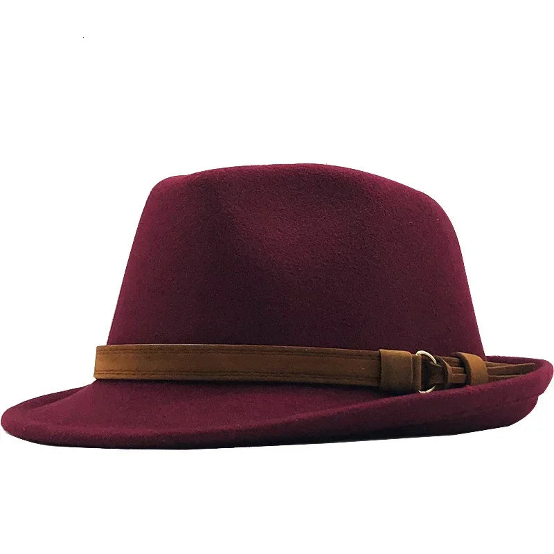 Fedora Trilby Hat – Soft Wool Design With Buckle Leather Band