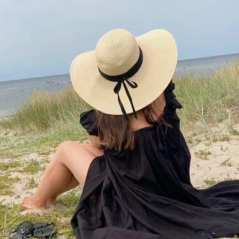 Straw Hat – Wide Brim With Ribbon Bow For Chic Summer Looks