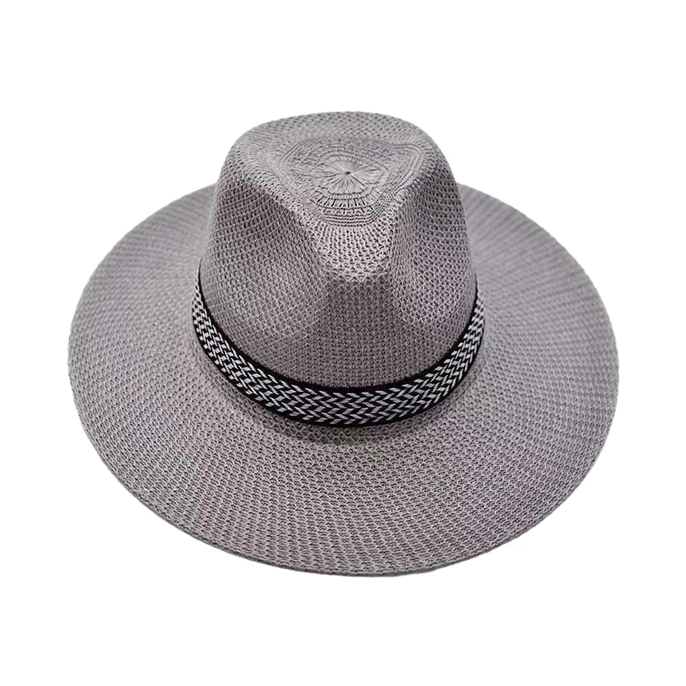 Panama Hat – Classic Wide Brim with Chevron Band