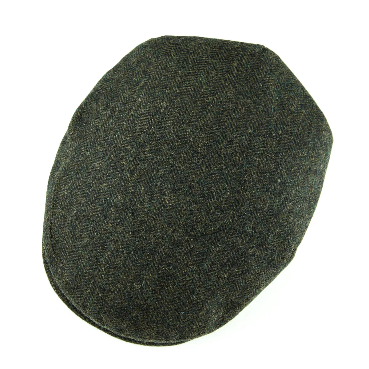 Flat Cap – Herringbone Wool Blend With Vintage Texture