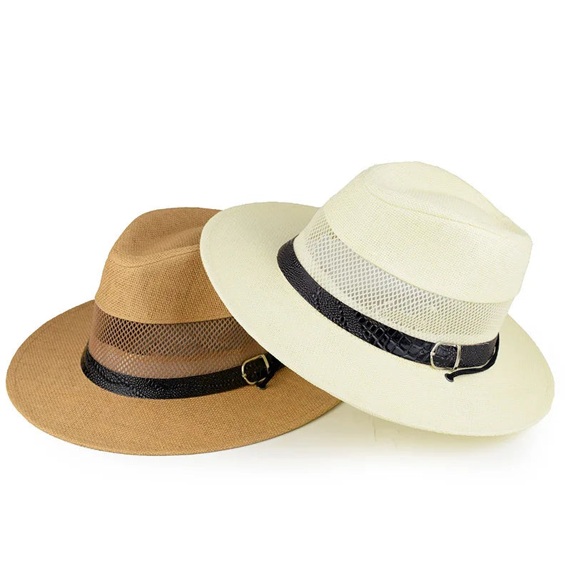 Panama Hat – Breathable Mesh Band & Chin Strap