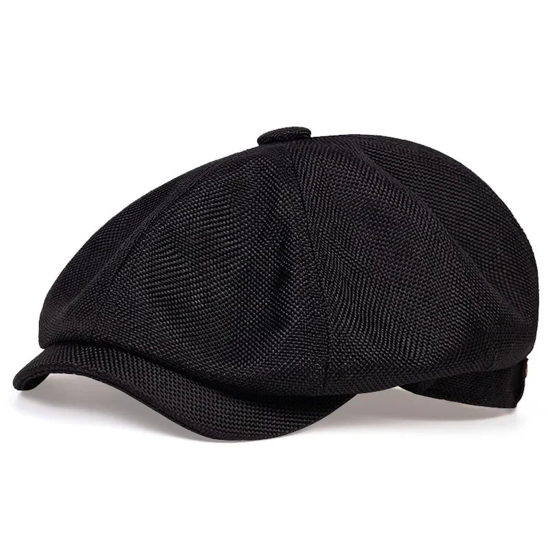 Newsboy Cap – Textured Vintage Style With Curved Brim