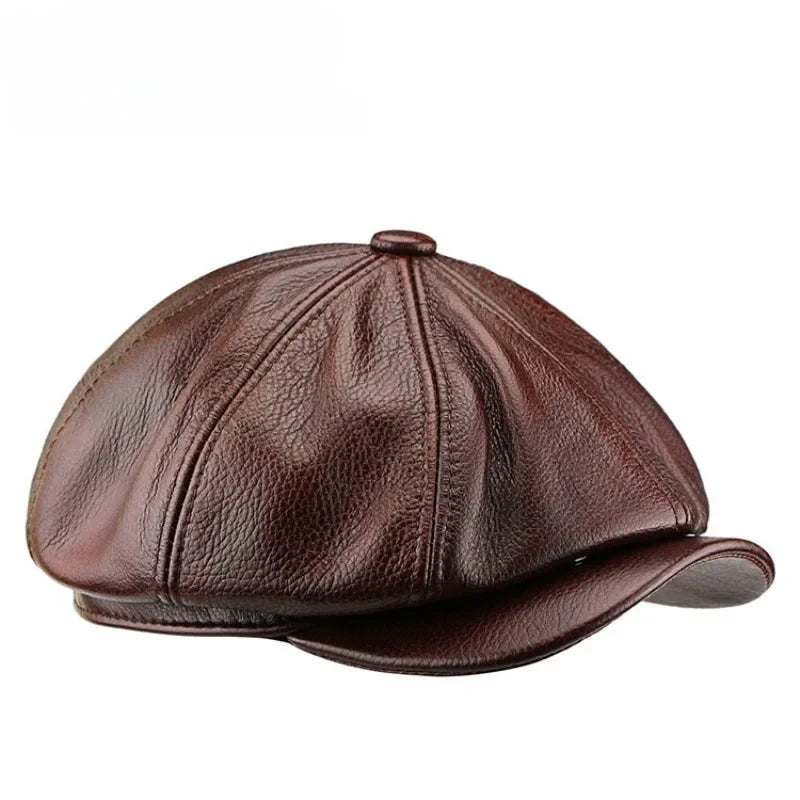 Newsboy Cap – Cowhide Leather With Polished Finish