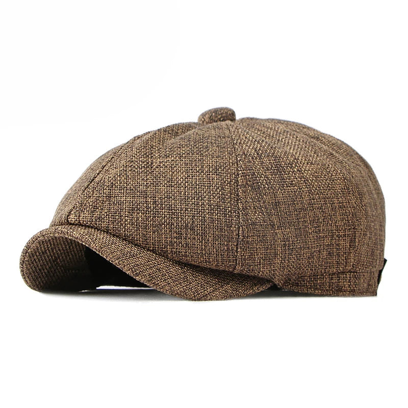 Newsboy Cap – Textured Vintage Style With Curved Brim
