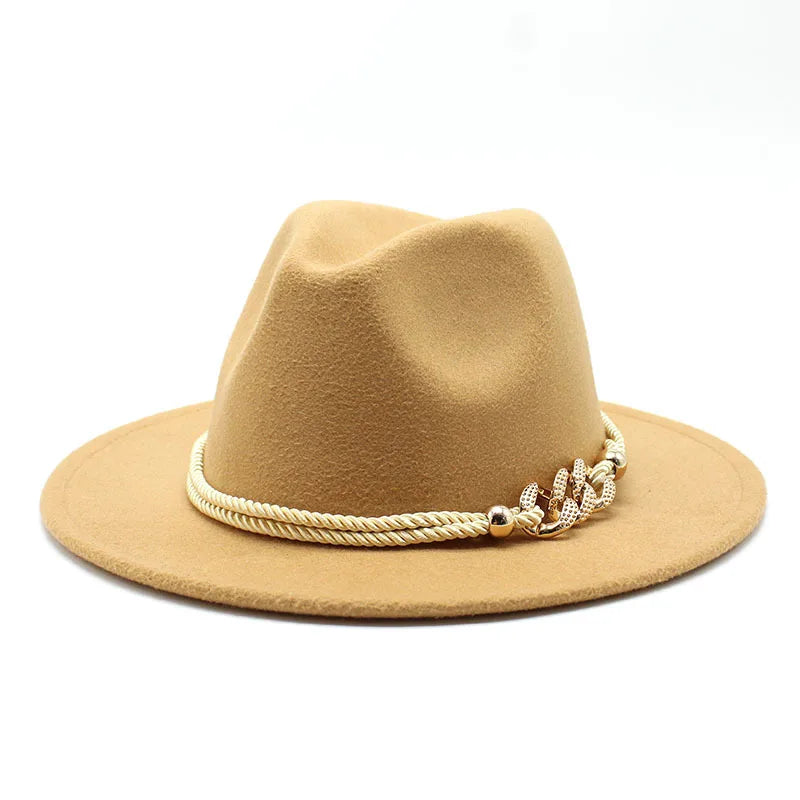 Fedora Hat – Rope Band With Chain Accent