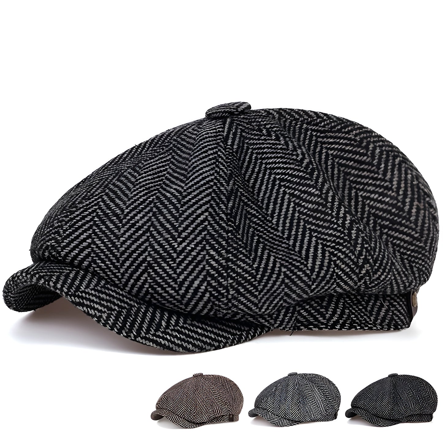 Newsboy Cap – Herringbone Pattern And Urban Flair