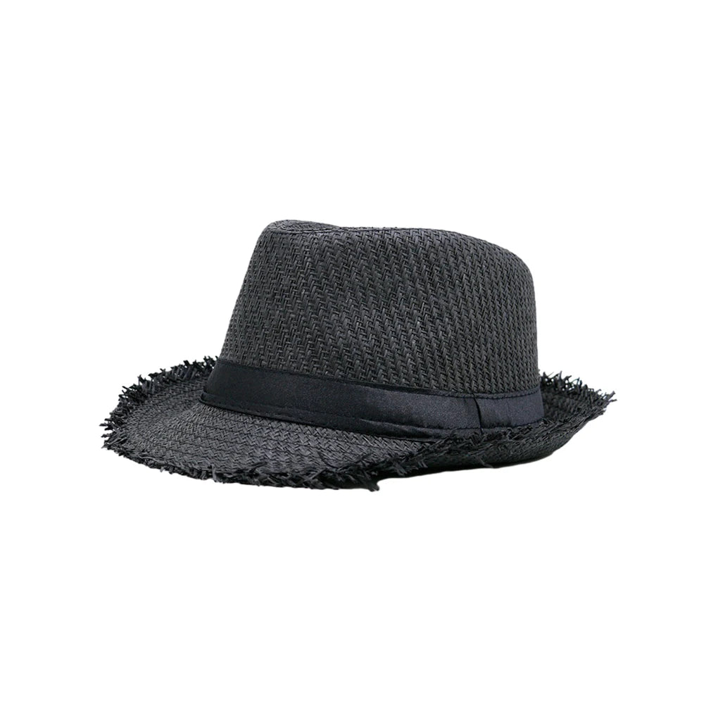 Trilby Straw Hat – Frayed Brim Summer Style