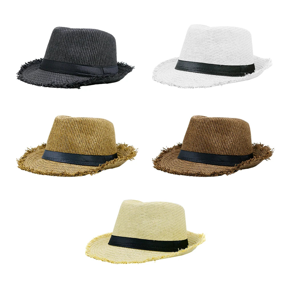Trilby Straw Hat – Frayed Brim Summer Style