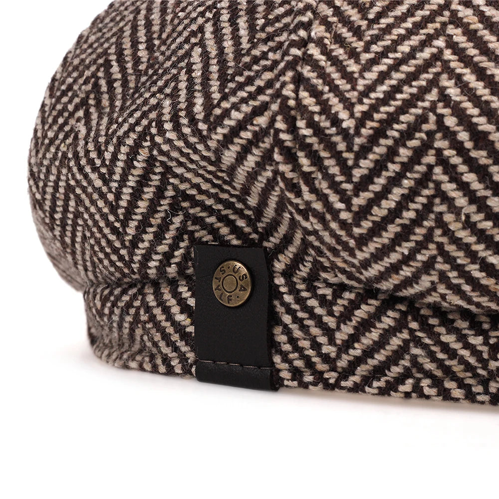 Newsboy Cap – Herringbone Pattern And Urban Flair